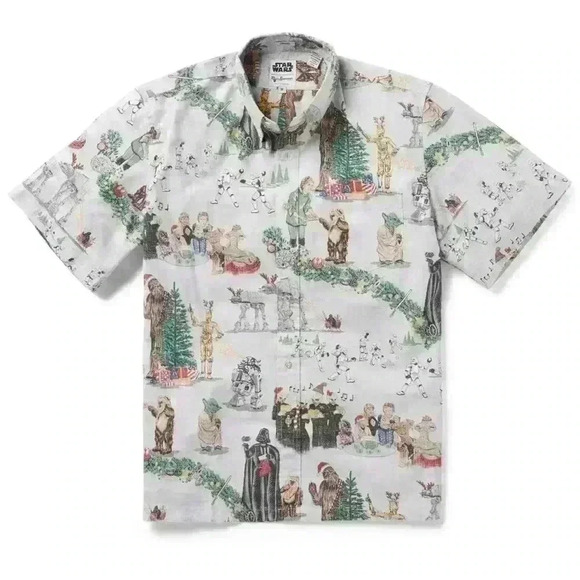 Reyn Spooner Sithmas Christmas Star Wars Button Down Shirt Boys XS Hawaiian - Picture 1 of 6